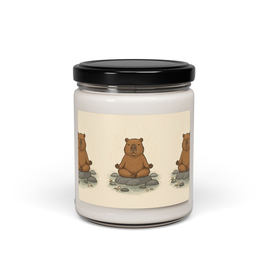Relaxing Capybara Meditation Lavender Scented Soy Candle, Cozy Home Decor, Gift for Nature Lovers, Aromatherapy, Zen Candle, Calming Gift