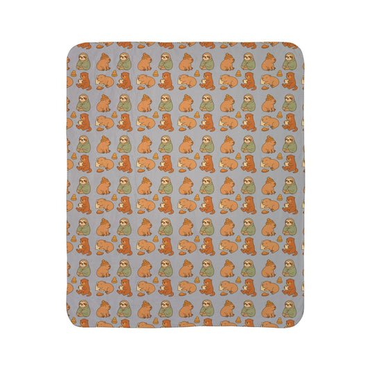 Cozy Animal Print Fleece Sherpa Blanket