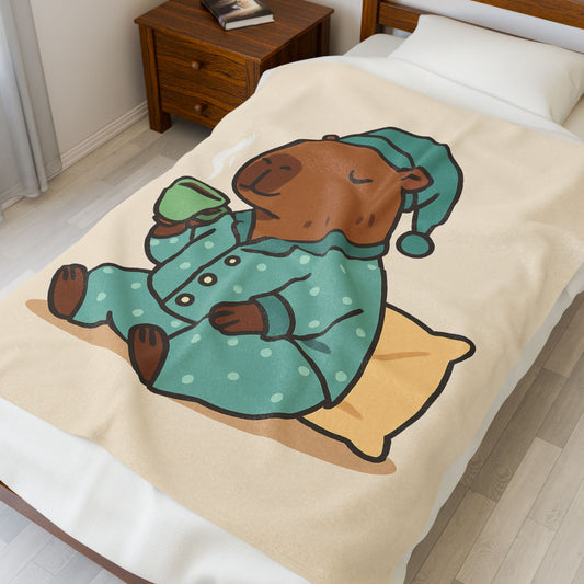 Cozy Capybara Plush Blanket, Snuggly Throw for Home, Cute Animal Blanket, Perfect for Kids & Adults, Great Gift for All Occasions