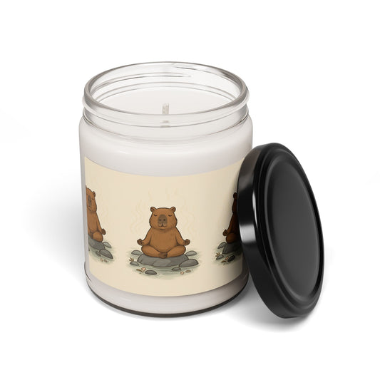 Relaxing Capybara Meditation Lavender Scented Soy Candle, Cozy Home Decor, Gift for Nature Lovers, Aromatherapy, Zen Candle, Calming Gift