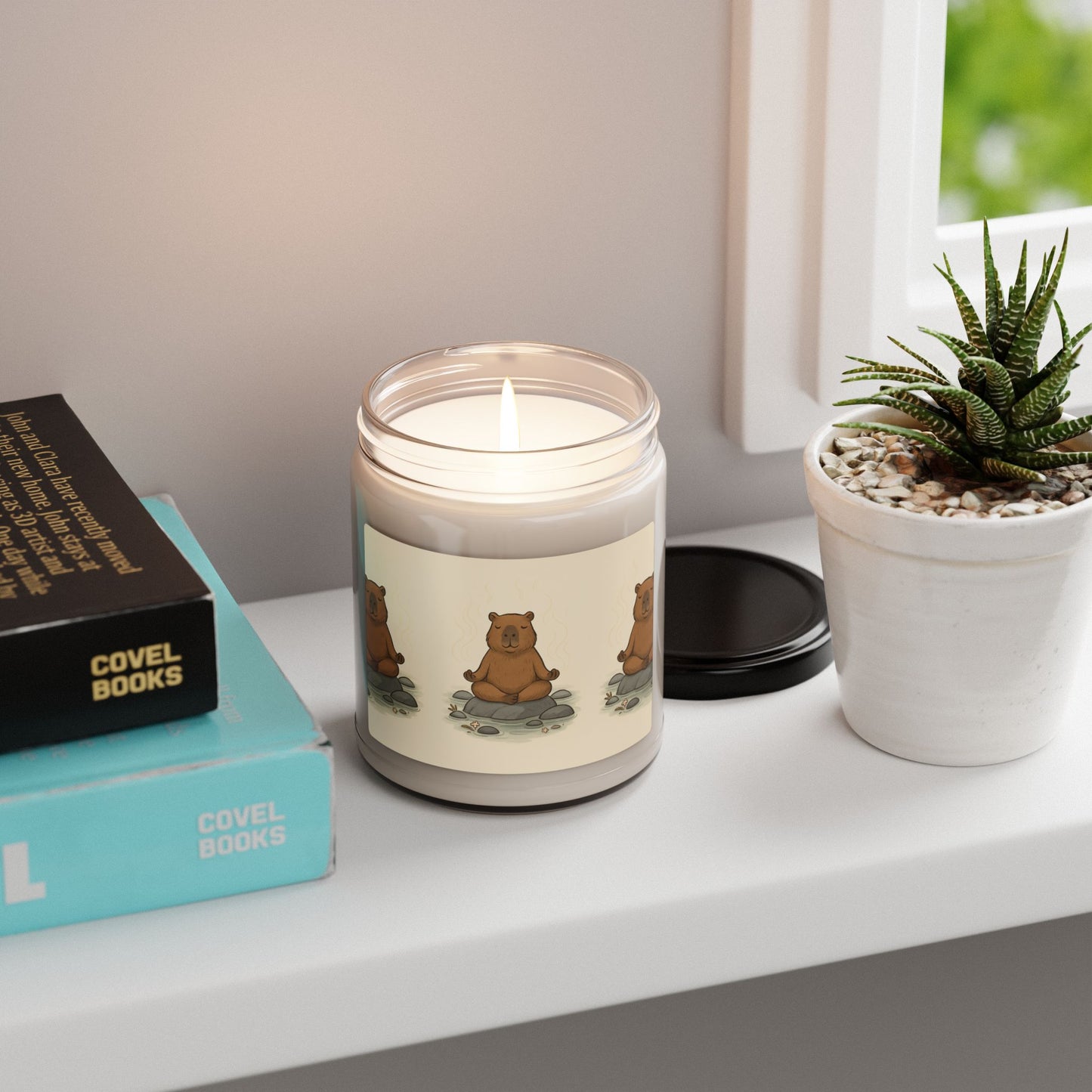 Relaxing Capybara Meditation Lavender Scented Soy Candle, Cozy Home Decor, Gift for Nature Lovers, Aromatherapy, Zen Candle, Calming Gift